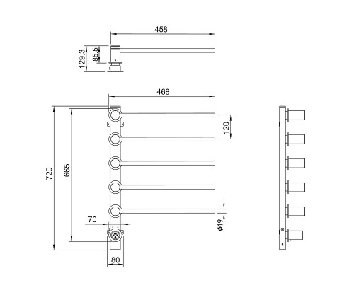 Электрический полотенцесушитель Wonzon & Woghand Hamburg 46,8х66,5 R WW-AL315-CR цвет Хром
