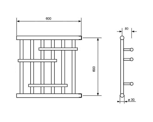 Водяной полотенцесушитель Ника Econ ПМ-6 60/60 Хром