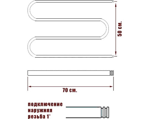 Водяной полотенцесушитель Ника Simple М 50/70 Хром