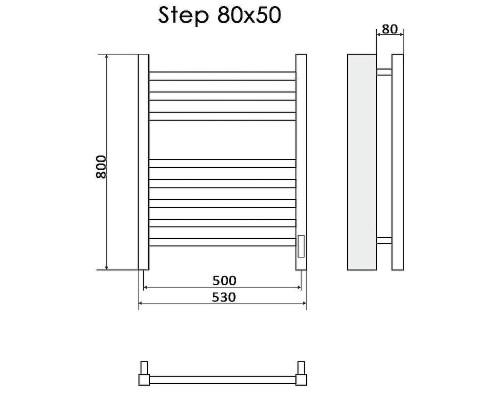 Электрический полотенцесушитель Ника Step-2 80/50 Черный матовый