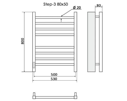 Электрический полотенцесушитель Ника Step-3 80/50 Хром