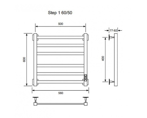 Электрический полотенцесушитель Ника Step-1 60/50 U Белый матовый