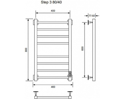 Электрический полотенцесушитель Ника Step-1 80/40 U Хром