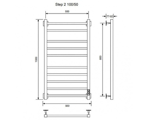 Электрический полотенцесушитель Ника Step-2 100/50 U Белый матовый
