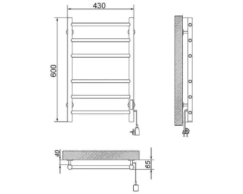 Электрический полотенцесушитель Ника WAY-2 60/40 Белый матовый