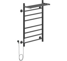Электрический полотенцесушитель Ника WAY-2 80/50 с полкой Черный матовый