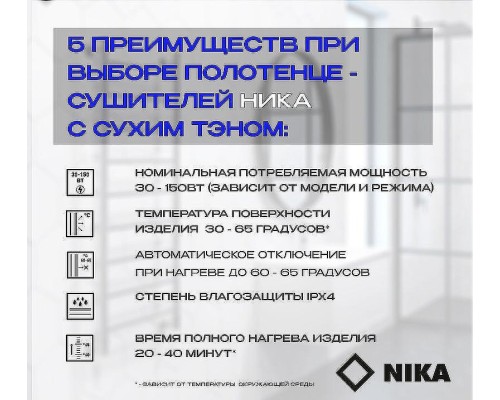 Электрический полотенцесушитель Ника Way-2 80/40 U Хром