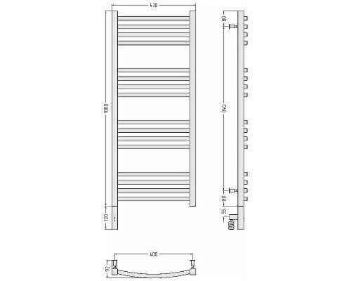 Электрический полотенцесушитель Сунержа Аркус 3.0 1000x400 L 00-5704-1040 Хром