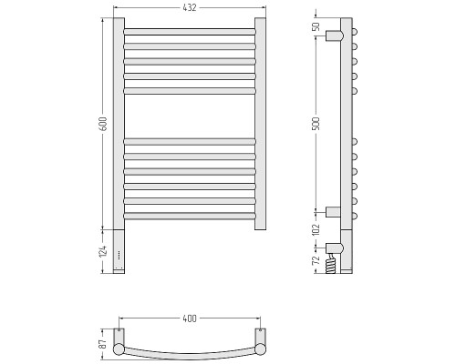Электрический полотенцесушитель Сунержа Богема 3.1 выгнутая 60x40 32-6002-6040 цвет Золотой шёлк