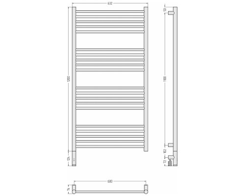 Электрический полотенцесушитель Сунержа Богема 3.1 прямая 120x60 32-6004-1260 цвет Золотой шёлк