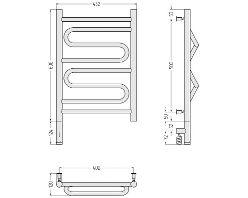 Электрический полотенцесушитель Сунержа Элегия 3.0 60x40 30-5818-6040 цвет Матовый белый
