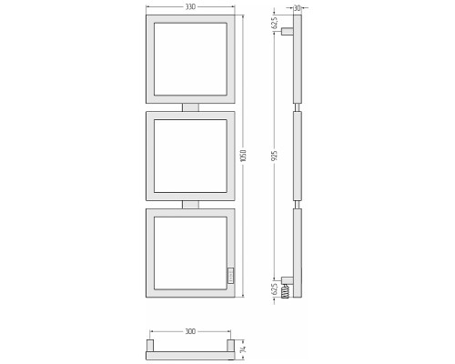Электрический полотенцесушитель Сунержа Этюд 105x30 15-0844-1030 цвет Тёмный титан муар
