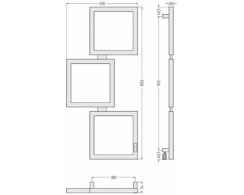 Электрический полотенцесушитель Сунержа Этюд 105x50 32-0847-1050 цвет Золотой шёлк