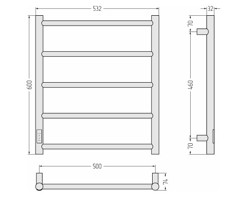 Электрический полотенцесушитель Сунержа Формат 27 60x50 12529-6050 цвет Белый