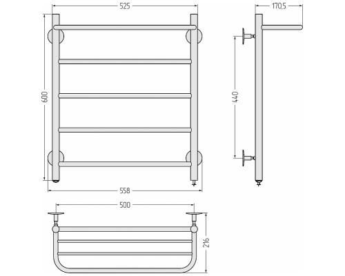 Электрический полотенцесушитель Сунержа Формат 30 60x50 00530-6050 Без покрытия