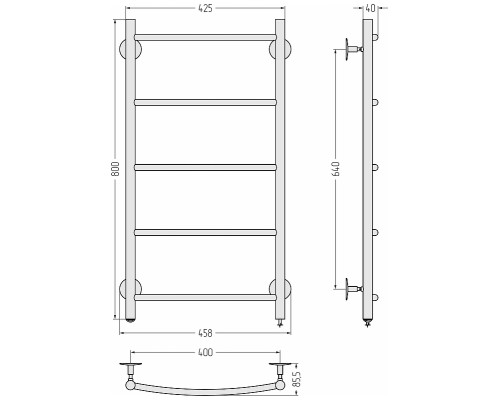 Электрический полотенцесушитель Сунержа Формат 40 80x40 00540-8040 Без покрытия