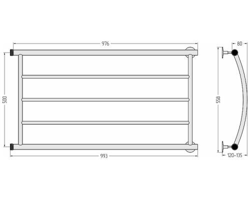 Водяной полотенцесушитель Сунержа Минор 0602 50x100 00602-5010 Без покрытия
