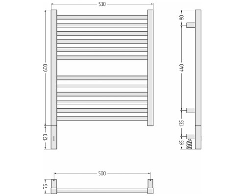 Электрический полотенцесушитель Сунержа Модус 3.1 60x50 071-5900-6050 цвет Сатин