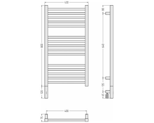 Электрический полотенцесушитель Сунержа Модус 3.1 80x40 15-5900-8040 цвет Тёмный титан муар