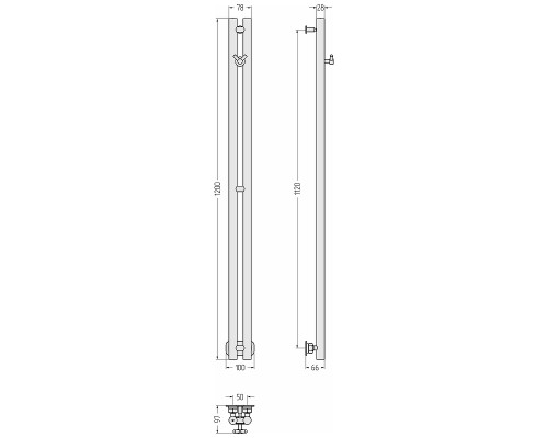 Водяной полотенцесушитель Сунержа Нюанс PRO 120x5 32-0412-1250 цвет Золотой шёлк