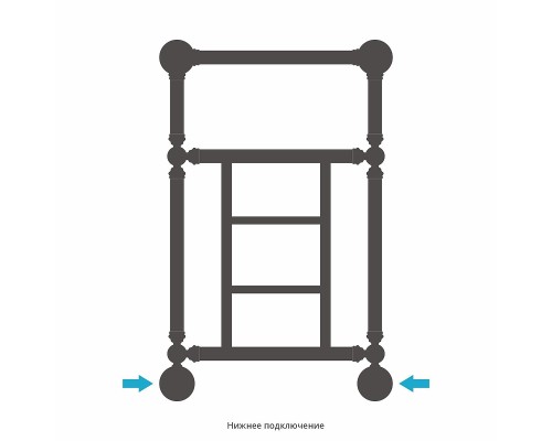 Водяной полотенцесушитель Сунержа Ренессанс 66x40 00-0282-6640 Без покрытия
