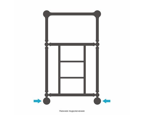 Водяной полотенцесушитель Сунержа Ренессанс 86x50 051-0282-8650 цвет Состаренная латунь