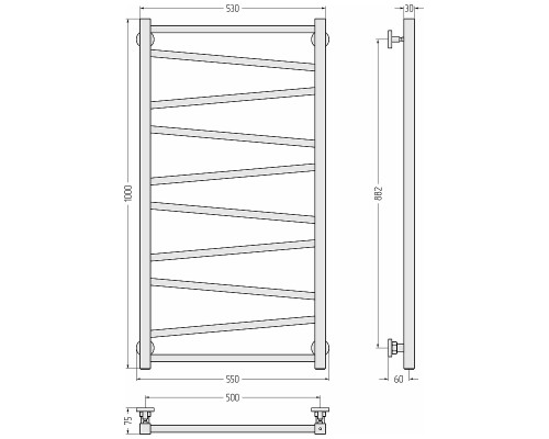 Водяной полотенцесушитель Сунержа Сирокко 100x50 12-0253-1050 цвет Белый