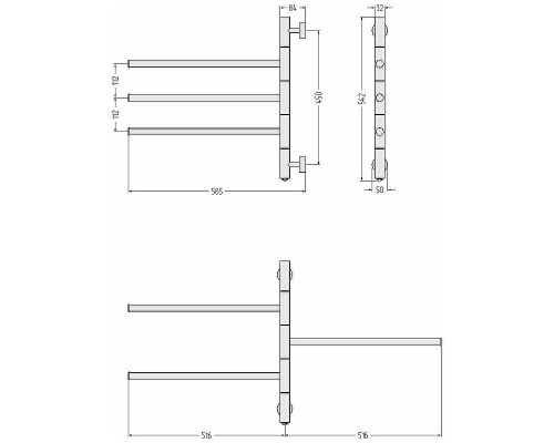 Электрический полотенцесушитель Сунержа Триада 540х585 30-0822-0540 Белый матовый