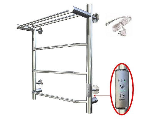 Электрический полотенцесушитель Тругор ПЭК 6 П СП 60x40 с полкой Хром