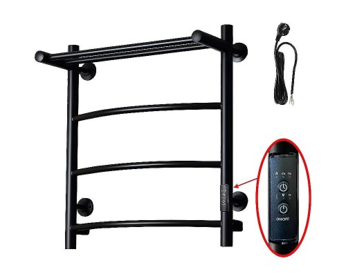 Электрический полотенцесушитель Тругор ПЭК 5П СП 60x50 с полкой Черный