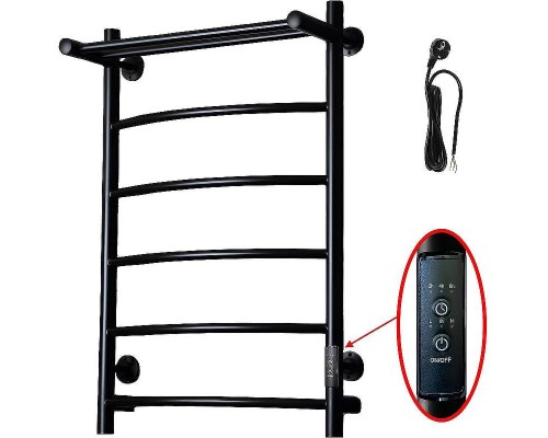 Электрический полотенцесушитель Тругор ПЭК 5П СП 80x50 с полкой Черный