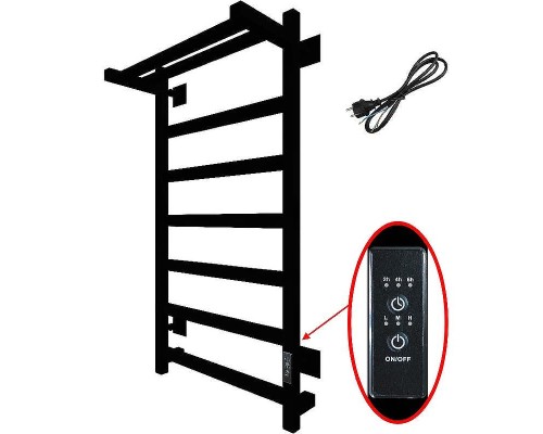 Электрический полотенцесушитель Тругор ПЭК 20квП СП 80x50 с полкой Черный