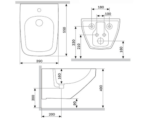 Биде AM.PM Inspire V2.0 C50A3411WH подвесное цвет Белый