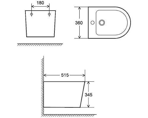 Биде AQUAme AQM2101MB подвесное Черное матовое