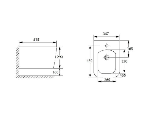 Биде Allen Brau Liberty 2 4.33010.31 подвесное Черное матовое