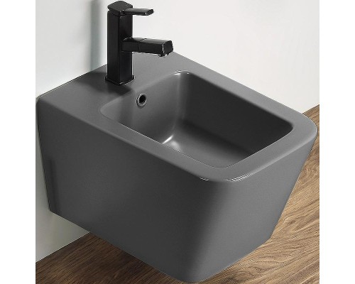 Биде CeramaLux 5370MDH подвесное Серое матовое