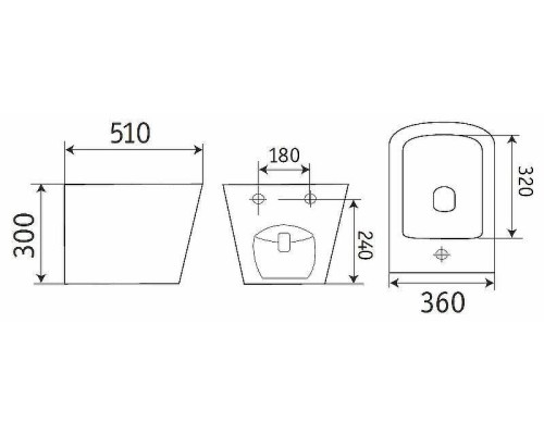 Биде CeramaLux 5370MC подвесное Капучино матовое