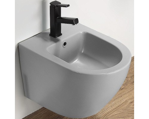 Биде CeramaLux В2342BDMH подвесное Светло-серое матовое