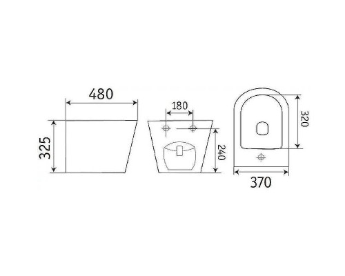Биде CeramaLux 2342MB подвесное Черное матовое