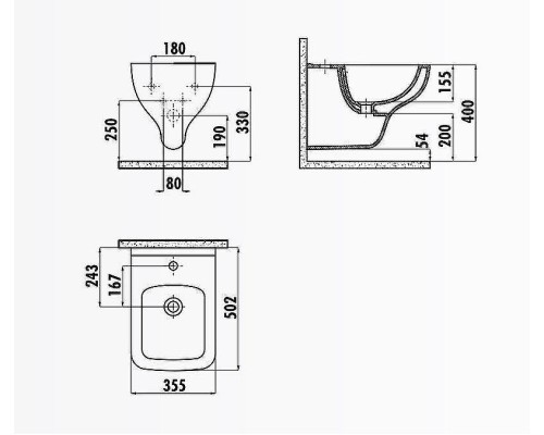 Биде Creavit Bene BN510-00CB00E-0000 подвесное Белое