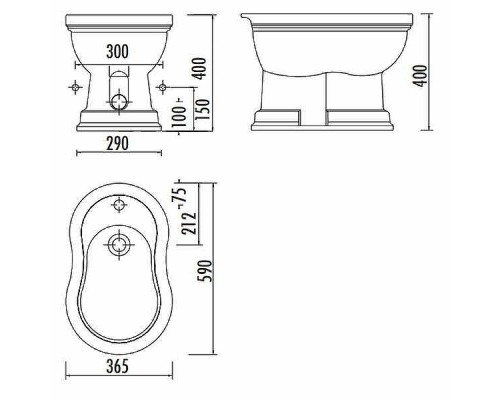 Биде Creavit Klasik KL500-00PR00E-0000 Карамель