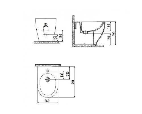 Биде Creavit Mare MA500-00CB00E-0000 Белое