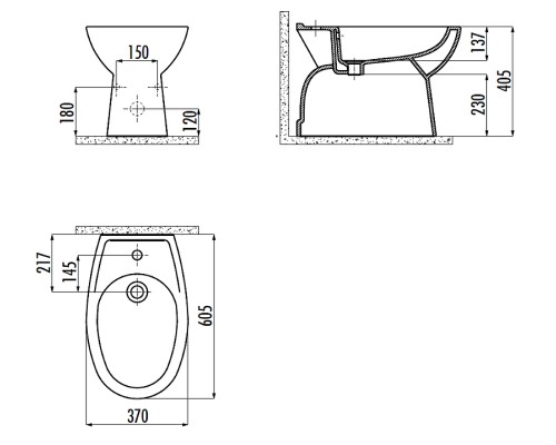 Биде Creavit Sedef SD500-00CB00E-0000 цвет Белый