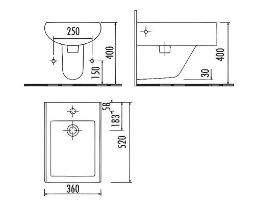 Биде Creavit Slim SM510.00000 подвесное Белое