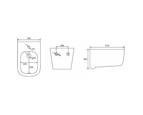 Биде Esbano Garant ESVBGARAW подвесное Белое глянцевое