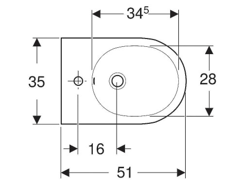 Биде Geberit Acanto 500.601.01.2 без крышки