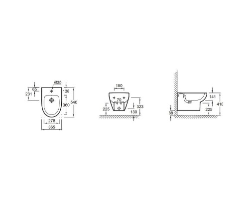 Биде Jacob Delafon Odeon Up E4765-00 подвесное Белое