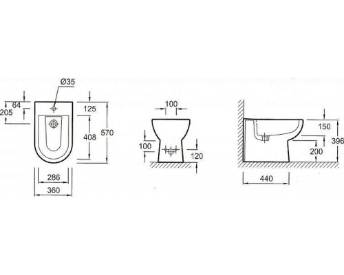 Биде Jacob Delafon Panache E1372-00 цвет Белый