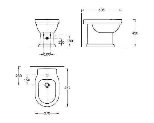 Биде Kerama Marazzi Pompei PO.bidet.01 Белое глянцевое