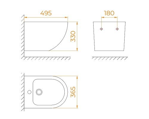 Биде RGW SW-80 65430280-01 подвесное Белое